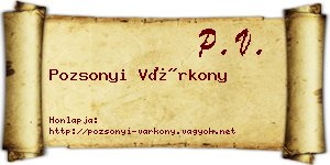 Pozsonyi Várkony névjegykártya